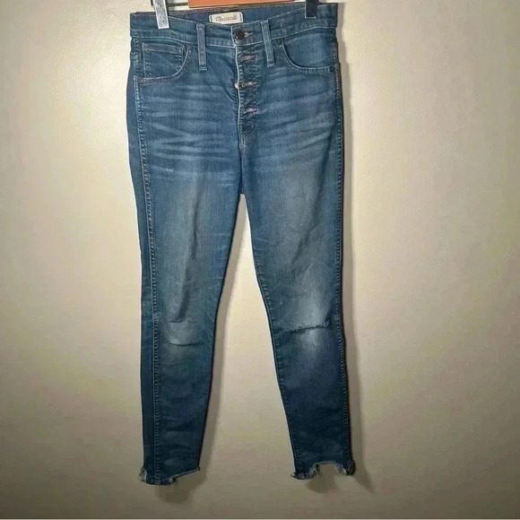 Madewell 10"  High-Rise Skinny Jeans in Brockton Wash 27 - Picture 3 of 7